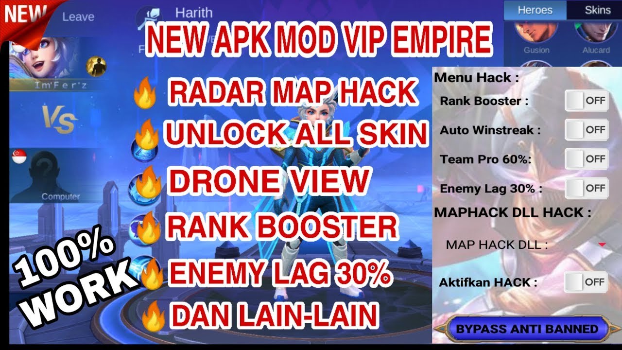 MOBILE LEGENDS APK MOD LATEST VERSION, UNLOCK ALL SKIN, ANTI BAN, MAPHACK,  ETC.