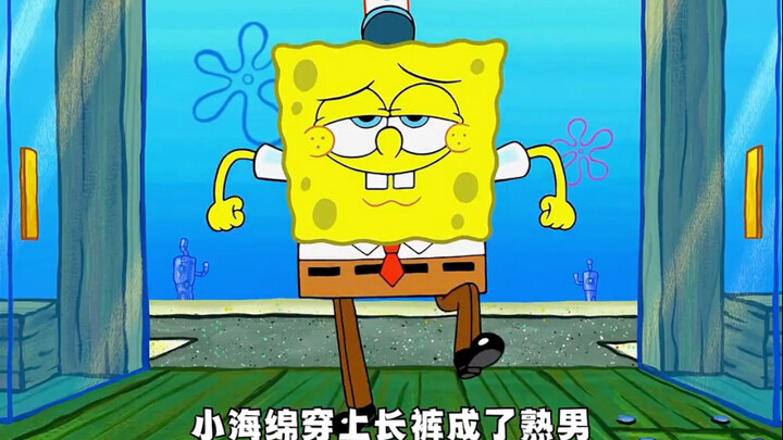 小海绵穿上长裤成了熟男