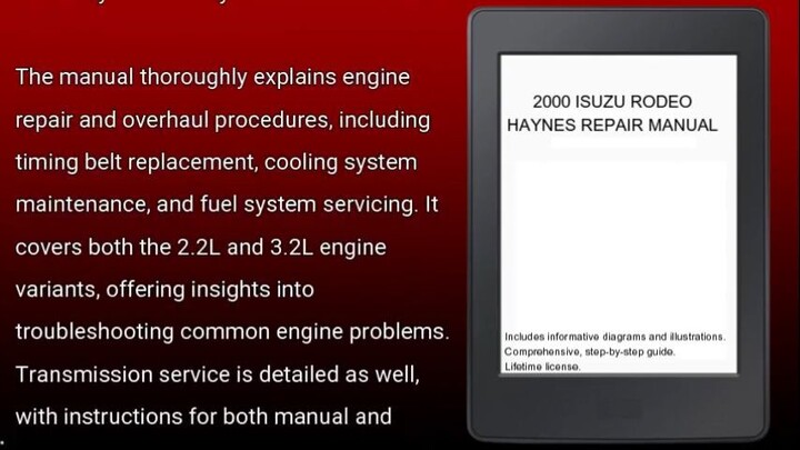 2000 ISUZU RODEO HAYNES REPAIR MANUAL