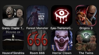 Granny Chapter Two, Forest Monster Siren Head, Eyes - The Horror Game, Origins 3, House of Slendrina