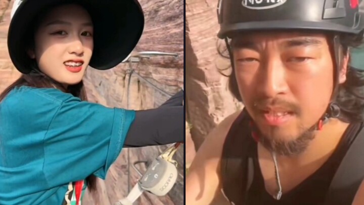 صادف الأخ فينغ فتاة رائعة أثناء تسلق الجبل، هي جميلة جدًا!