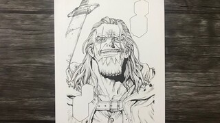 #109: Speed drawing- Silvers Rayleigh “Dark King” (One Piece) manga art