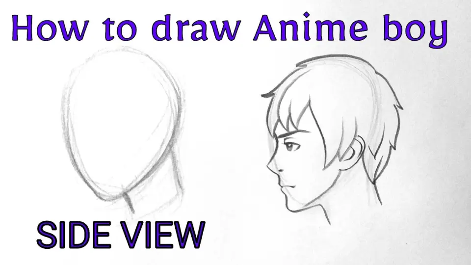How to draw anime boy Character face(Side View)easy Manga/Anime Drawing  tutorial for beginners - Bilibili