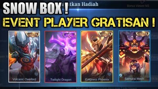 PLAYER GRATISAN MASUK !! DI JAMIN DAPET SKIN GRATIS PERMANEN DI EVENT SNOW BOX ! #CodaCBLCBLCBL