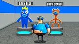 Playing as BABY RAINBOW FRIENDS in Barry's Prison Run Obby Roblox