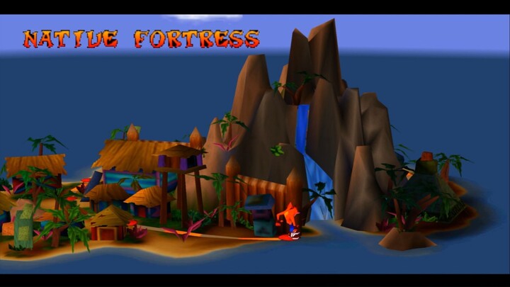 Crash Bandicot 1 - #9 Native Fortress Walkthrough (No Damage + Gems)  [PS1] [Pla
