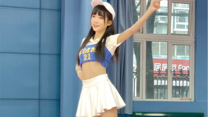 I was playing ball on the court and happened to see a young lady dancing!
