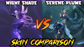 LING SERENE PLUME COLLECTOR SKIN EFFECTS VS. NIGHT SHADE EPIC SKIN - MLBB SKIN COMPARISON SERIES