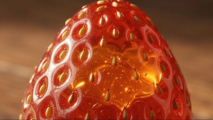 Cutting a Glass Strawberry Filled With Honey 🍓🍯 | ASMR