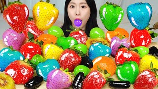 ASMR MUKBANG| 레인보우 무지개 탕후루 먹방 & 레시피 DESSERT EXOTIC FRUITS EATING