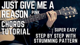 P!nk - Just Give Me A Reason ft. Nate Ruess Guitar Chords Tutorial + Lesson by Beginner