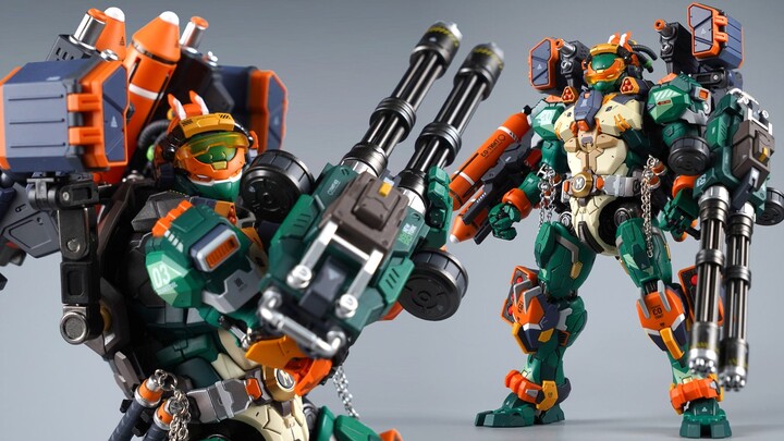 Heavy artillery turtle tyrant! Firepower is coming! Fire boy animation mecha Ninja Turtles Michelang