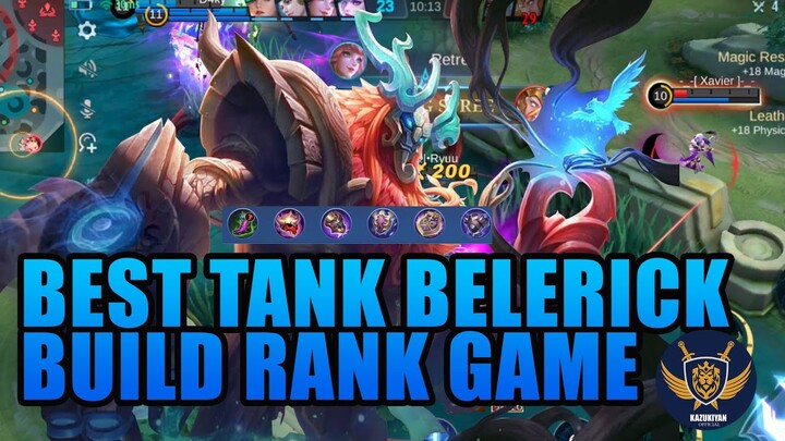 The Best Tank Build Belerick with Vengeance Emblem Rank Game #belerickmobilelegends