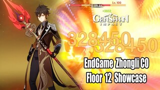 Zhongli C0 EndGame Floor 12 Damage Showcase - 328k Nuke - Genshin Impact