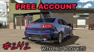 free account #242 with paid body kits car parking multiplayer v4.8.4 giveaway