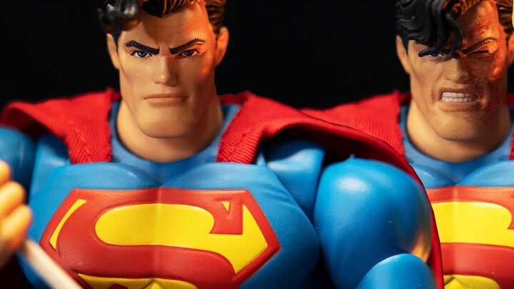 Makan manusia super itu! Mafex Black Returns Superman The Dark Knight Returns Ulasan Unboxing Batman