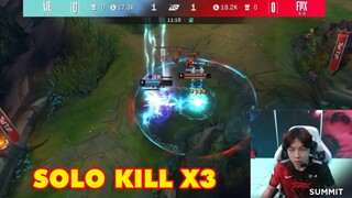 Summit hóa chiến thần solo kill liên tục khiến top địch thở oxi | WE vs FPX