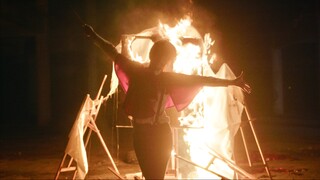 In order to film the painter, I burned everyone's homework