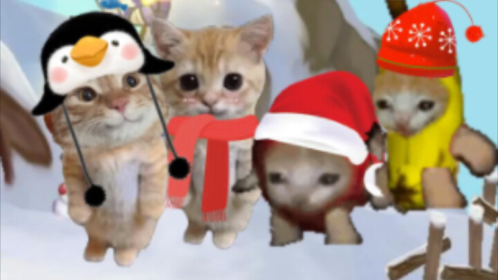 مزحة صغيرة لقطة الموز في يوم الثلج