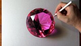 Vẽ một viên kim cương màu tím giống thật hơn đồ thật?