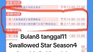 info terbaru swallowed Star bakalan tayang duluan di server cina dengan 4 eps