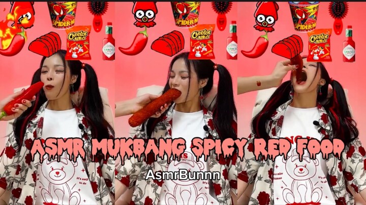 Asmr Mukbang SPICY RED FOOD - AsmrBunnn