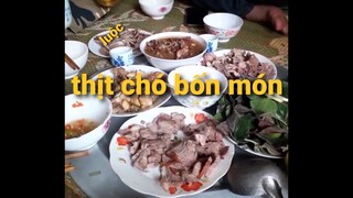 Thịt chó làm bón món. Hấp.xào mẻ.luộc.nấu rượu mận. Em thu hấp tôm rất ngon