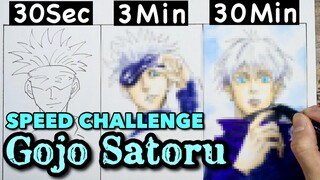 Drawing  Gojo Speed Challenge【五条悟】描き比べ‖30Sec/3Min/30Min 呪術廻戦 Jujutsu Kaisen