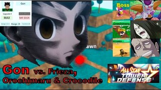 GON(solo) helps Noob beat First 3 Bosses in All Star Defense Roblox