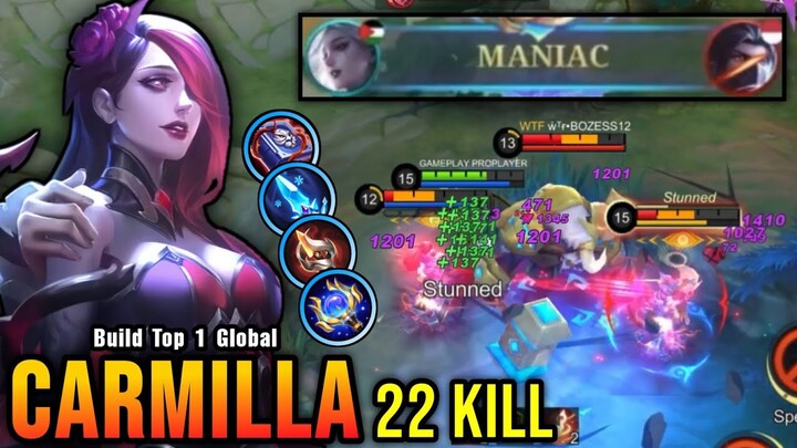Almost SAVAGE!! 22 Kills Carmilla Offlane Monster!! - Build Top 1 Global Carmilla ~ MLBB