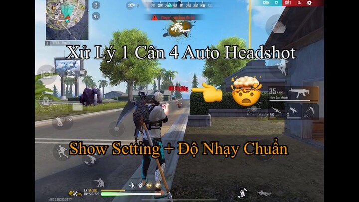 [Highlight Free Fire] Xử Lý Team 4 Full Headshot 🤗 Show Setting + Độ nhạy Ob31 👽