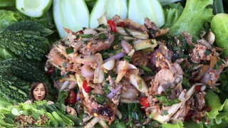 ก้อยไก่บ้านใส่บักม่วงน้อยอาหารพื้นบ้านแซ่บเวอร์สไตส์อินางลัย26/2/2020