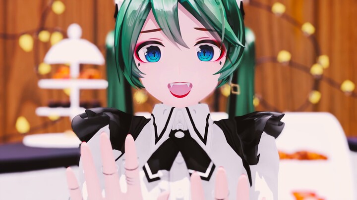 First person forced kiss of maid Hatsune Miku