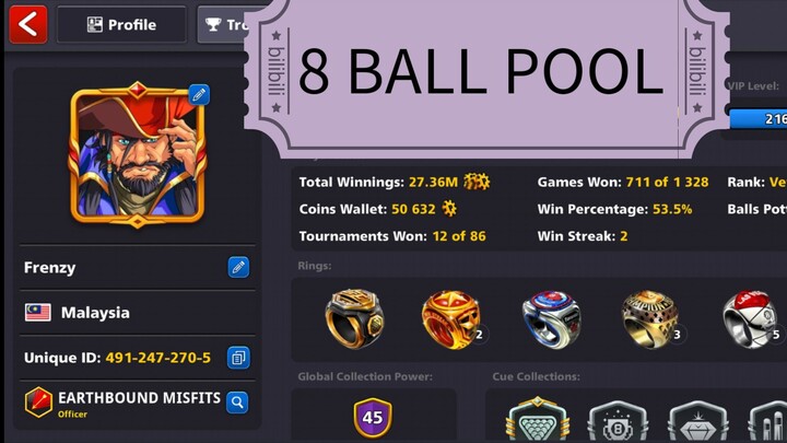 EZ Win..hahaha. trying 8 ball pool game... Comment your unique id and play with me..