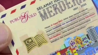 Emas 999.9 dicetak dalam bentuk bendera