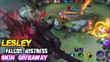 Skin Giveaway Leslie Collector Skin Falcon Mistress Gameplay - MLBB