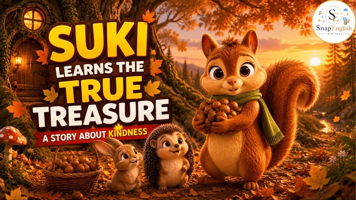 English Fable: A heartwarming Moral Story about Sharing & Kindness 英语寓言：一个关于分享和善良的温馨道德故事 🐿️