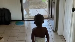 小儿子送哥哥上学后的反应