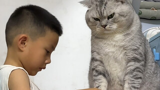 Dazhuang watches his little brother do math.