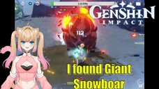 Fighting the Giant Snow Boar Hidden Boss, Milameowz - Genshin Impact