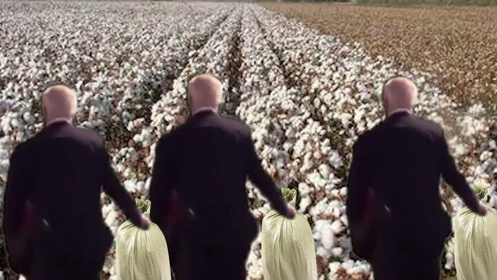 Biden and Trump teamed up with a cotton harvester