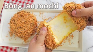 Bánh bông lan chà bông nhân mochi trứng muối