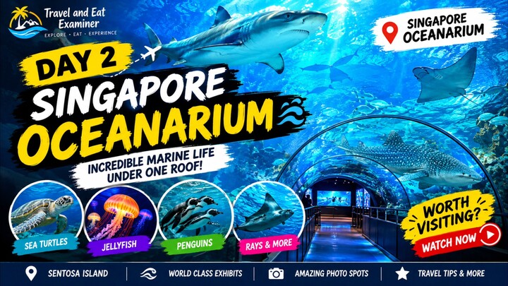 Day 2 Singapore Oceanarium 🌊 | Sentosa Adventure | Save Time Using Cable Car|Travel and Eat Examine
