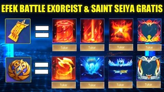 CARA DAPATKAN EFEK BATTLE EXORCIST & SAINT SEIYA GRATIS! EFEK RECALL, SPAWN, BORDER - Mobile Legends