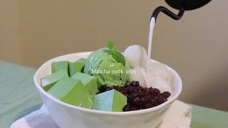 免烤箱的小甜品【抹茶奶冻碗】料多超满足~