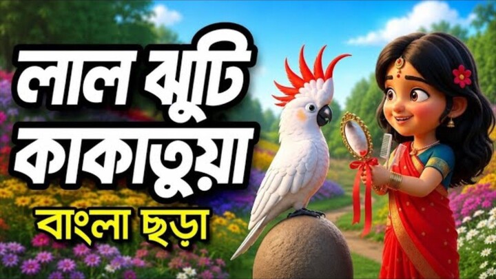 লাল ঝুঁটি কাকাতুয়া 🦜 | বাংলা ছড়া | Bengali Nursery Rhymes | Kids rhyme Song Bangla