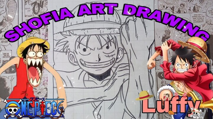 drawing luffy dari anime one piece