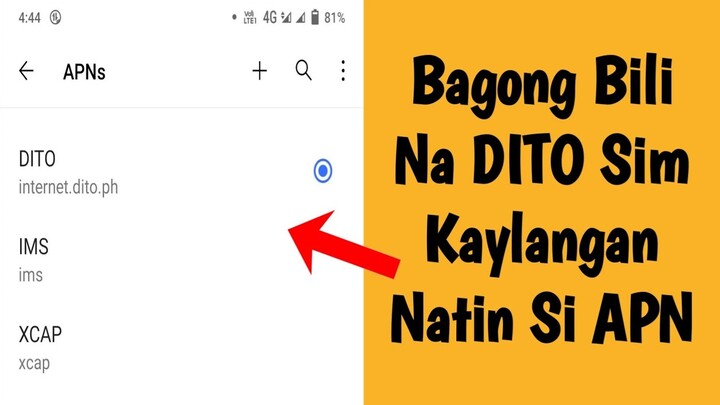 Bagong Bili Na DITO Sim Kaylangan Natin Si APN