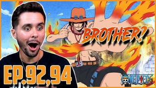 "LUFFY'S BROTHER?" One Piece Ep.92,94 Live Reaction!