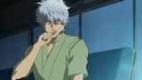 Gintoki brushes his teeth and watches horror movies